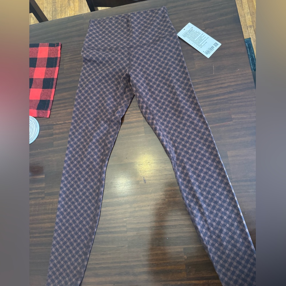 Lululemon Athletica Brown Checkered Leggings